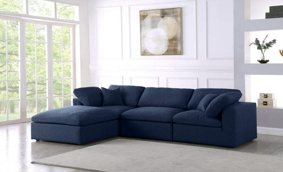 Meridian Serene Linen Fabric Deluxe Cloud Modular Sectional