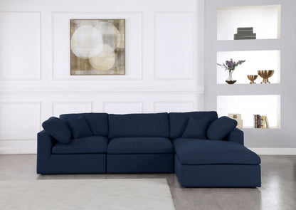 Meridian Serene Linen Fabric Deluxe Cloud Modular Sectional