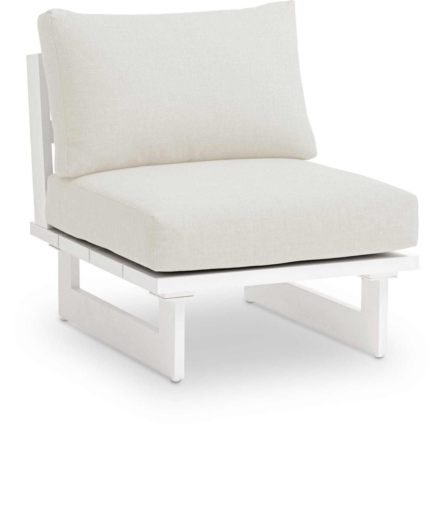 Maldives - Water Resistant Outdoor Patio Armless Chair With White Frame