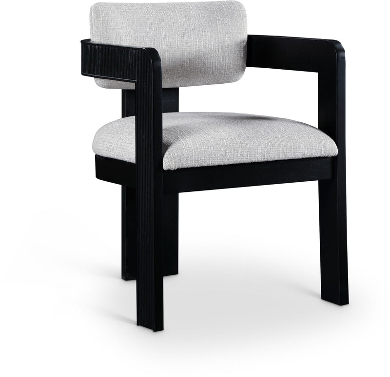 Sacha - Linen Dining Chair With Black Base (Set of 2)