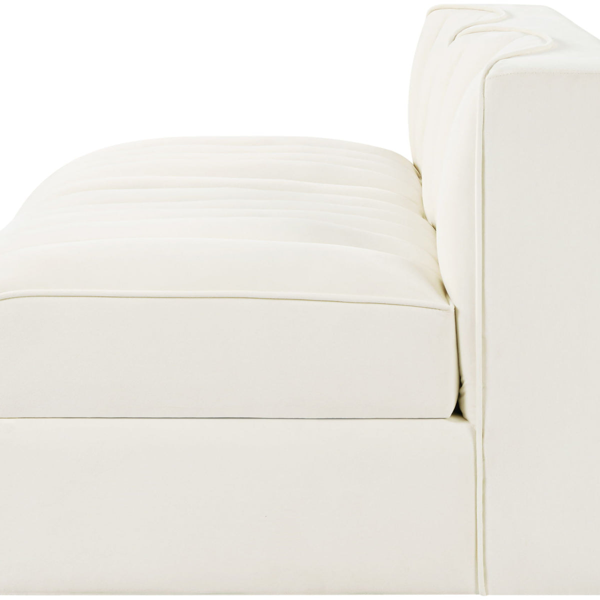Rummi - Velvet Performance Fabric Upholstered 2 Piece Modular Armless Loveseat