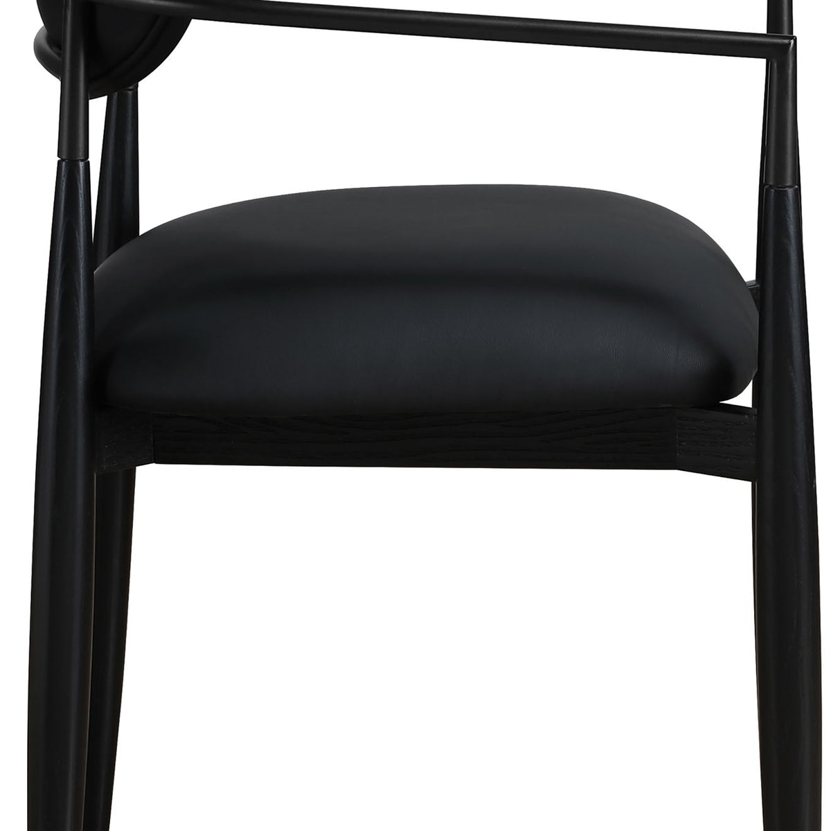 Riccio - Faux Leather Dining Arm Chair (Set of 2) - Black Frame
