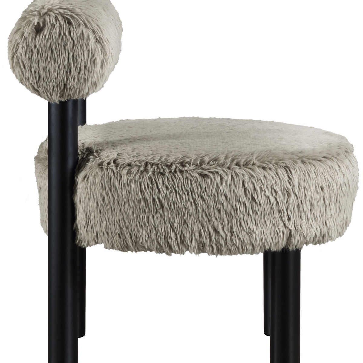Ambre - Vegan Shearling Fabric Upholstered Accent Chair - Taupe