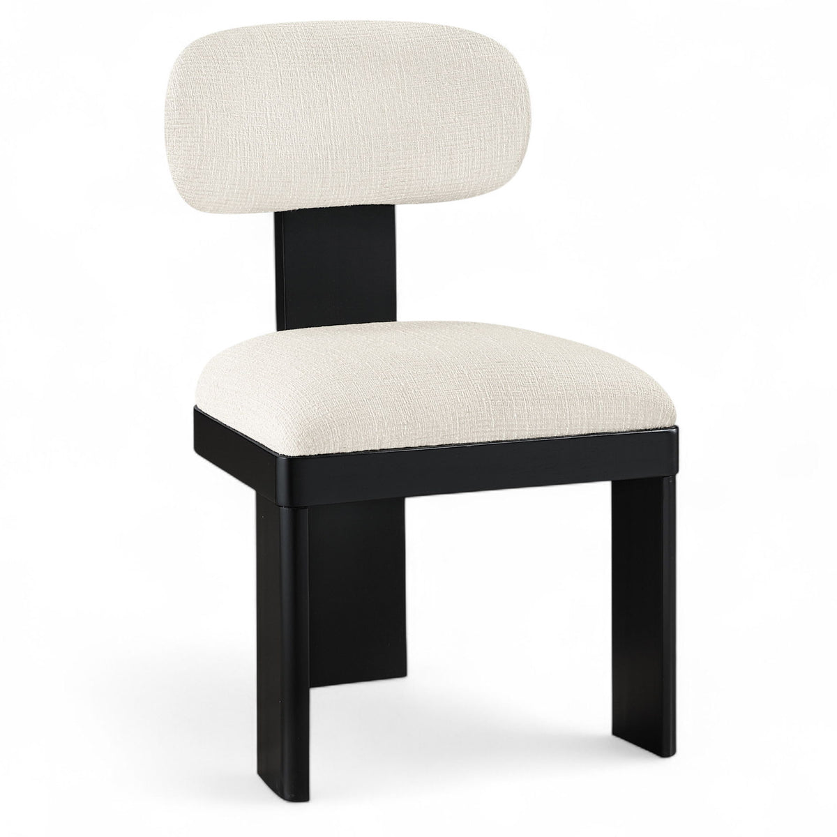 Timbra - Linen Textured Fabric Upholstered Dining Chair (Set of 2) - Black Base