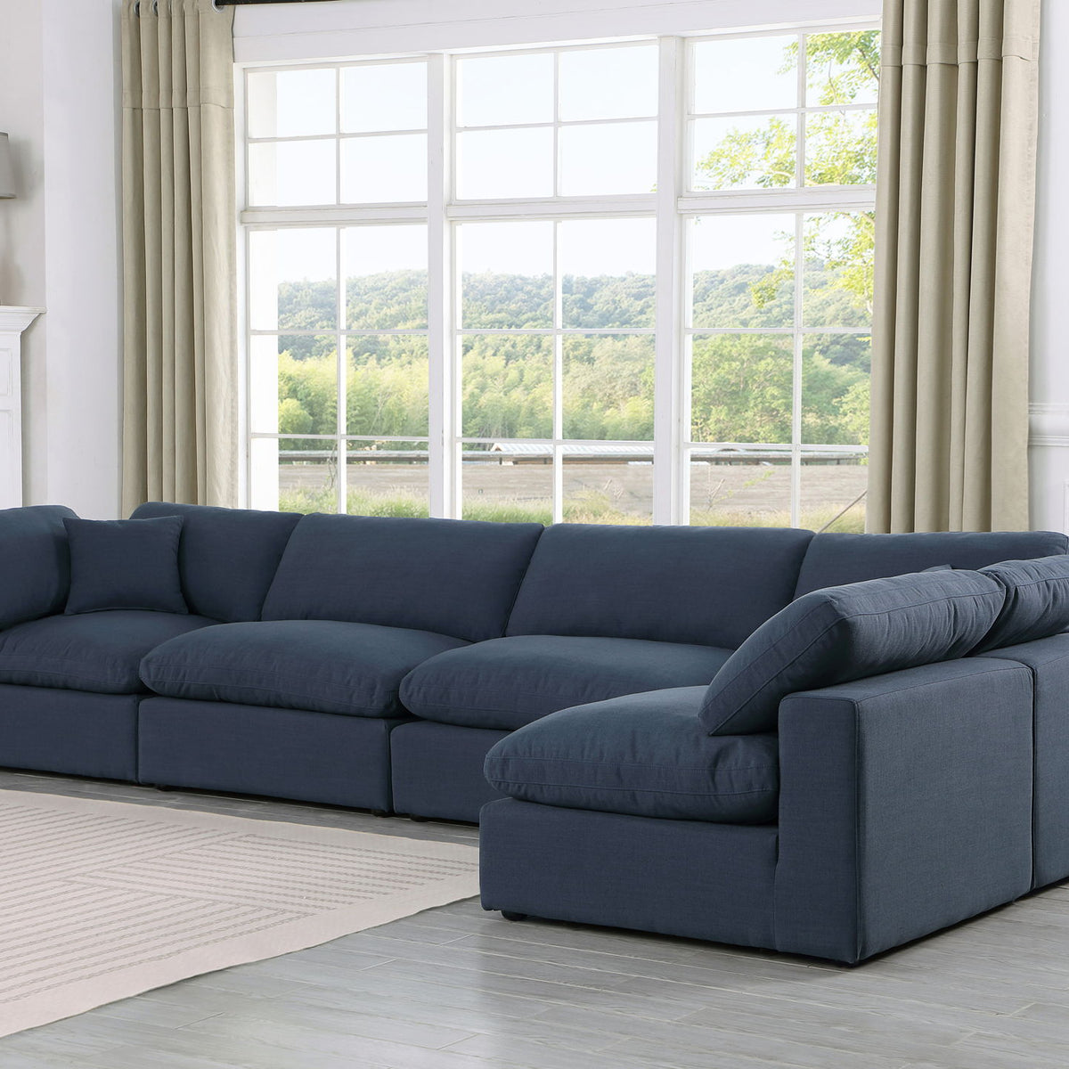 Comfy - 5 Piece Linen Modular Sectional
