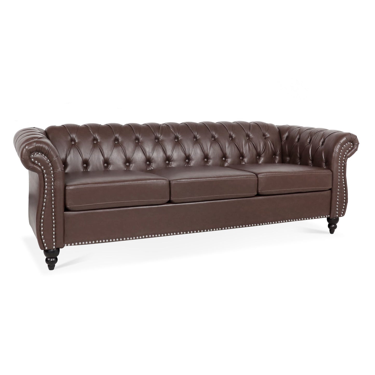 Rolled Arm Chesterfield 3 Seater Sofa