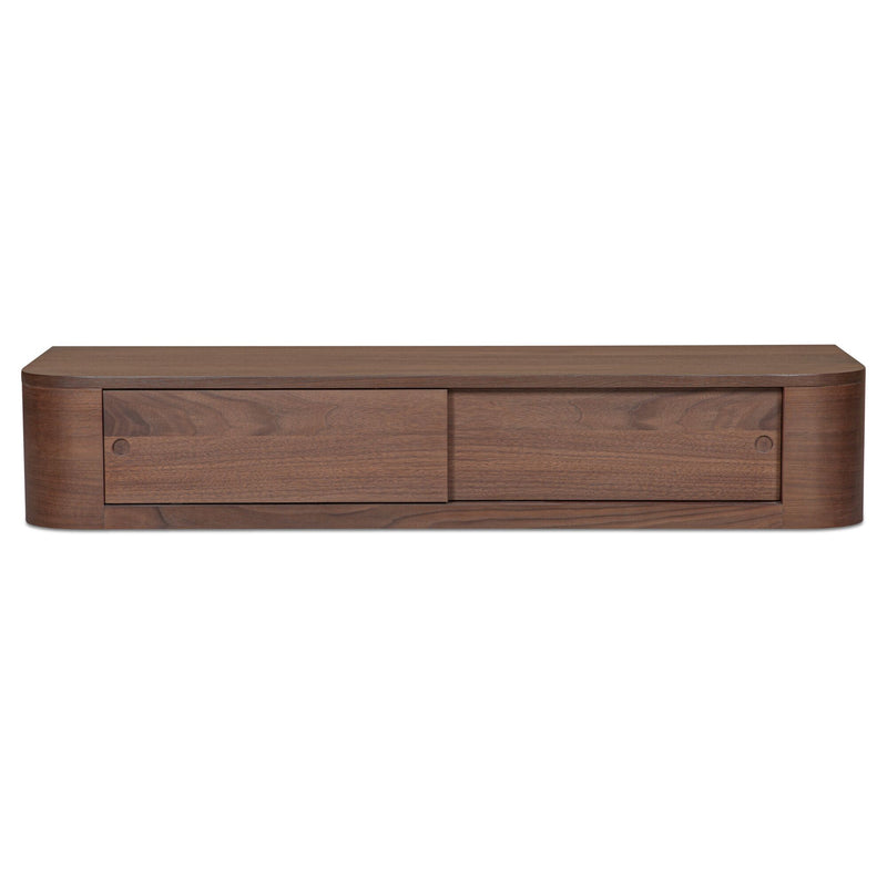 Round - Off Floating Console Table - Walnut / Brown