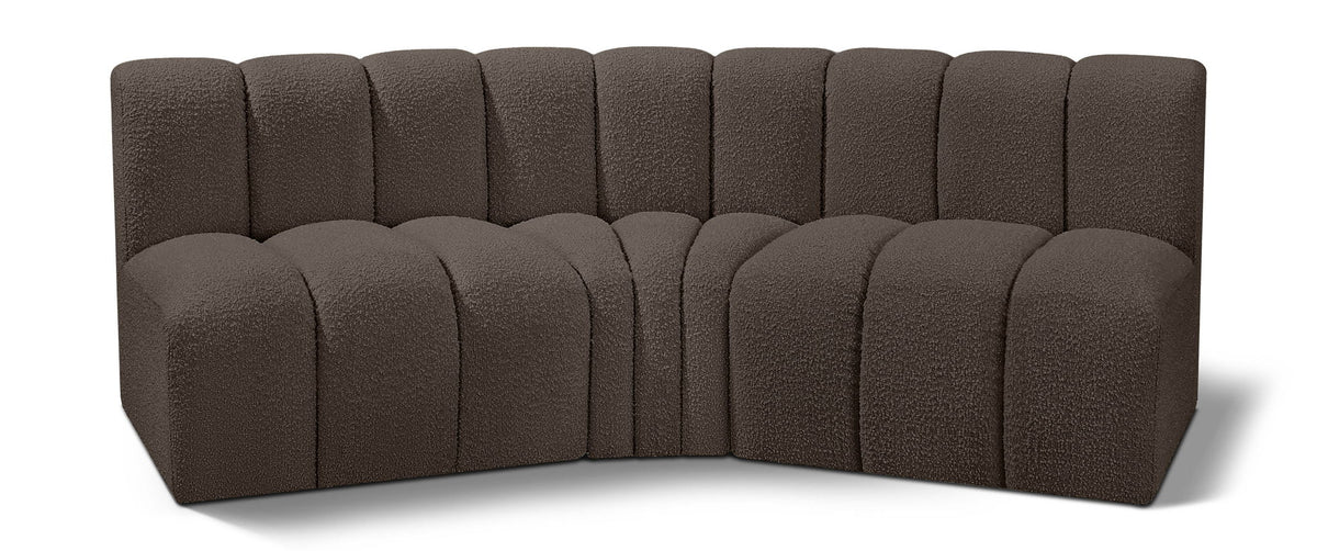 Arc - Boucle Fabric 3 Piece Modular Corner Sofa
