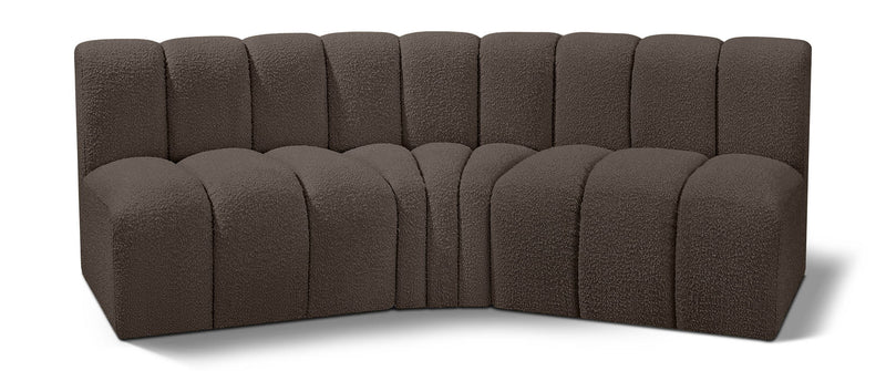 Arc - Boucle Fabric 3 Piece Modular Corner Sofa