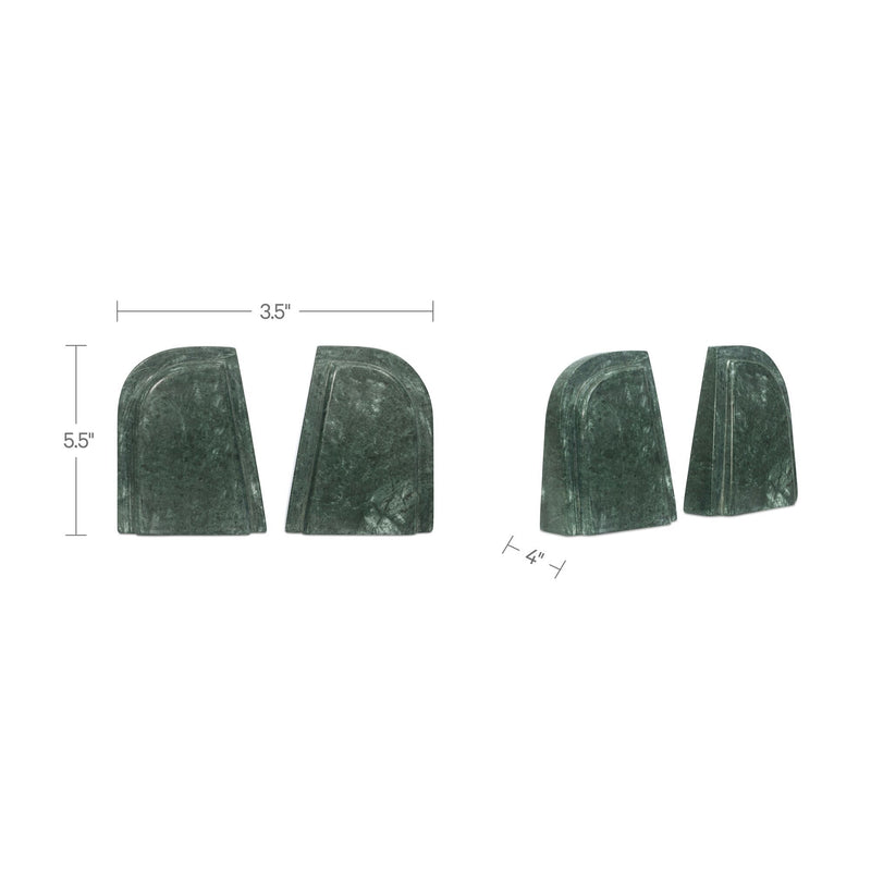 Zane - Marble Bookends (Set of 2) - Green