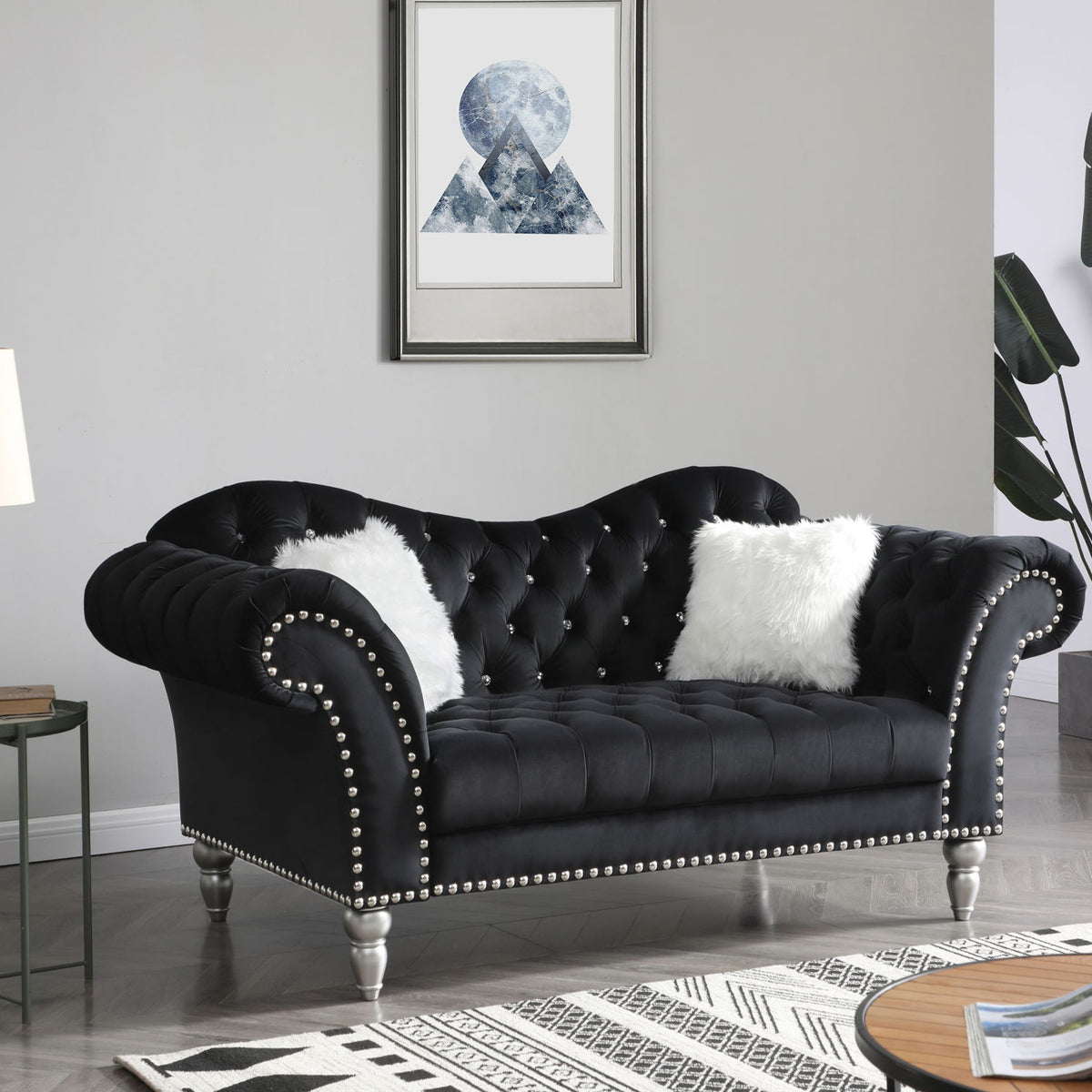 Elegant Round Arm Loveseat