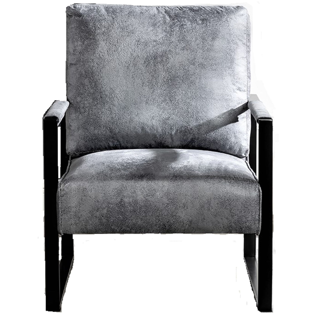 Classic Mid Century Modern Accent Chair With Durable Square Metal Frame, Armchair