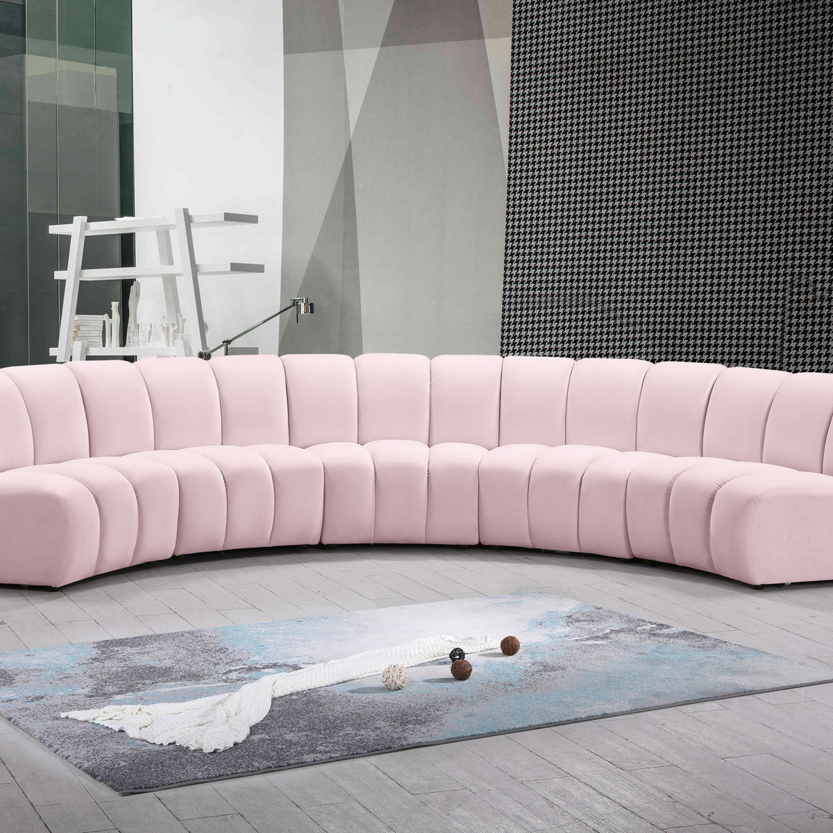 Infinity - 5 Piece Velvet Modular Sectional