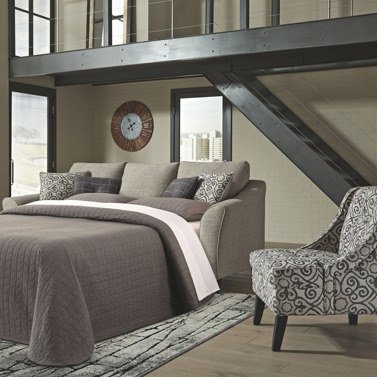 Kestrel - Queen Sofa Chaise Sleeper - Driftwood