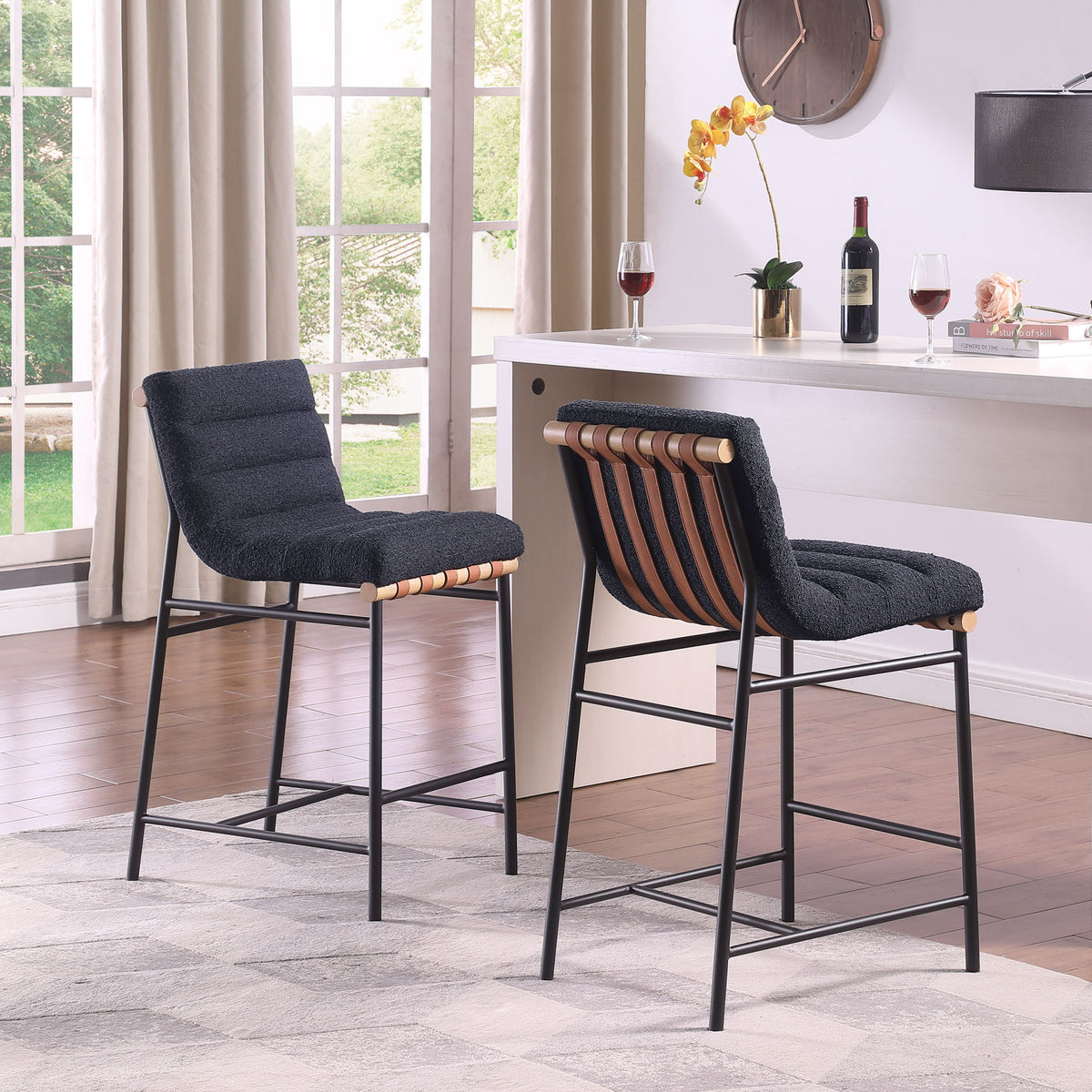 Lahni - 17" Boucle Fabric Counter Height Chair