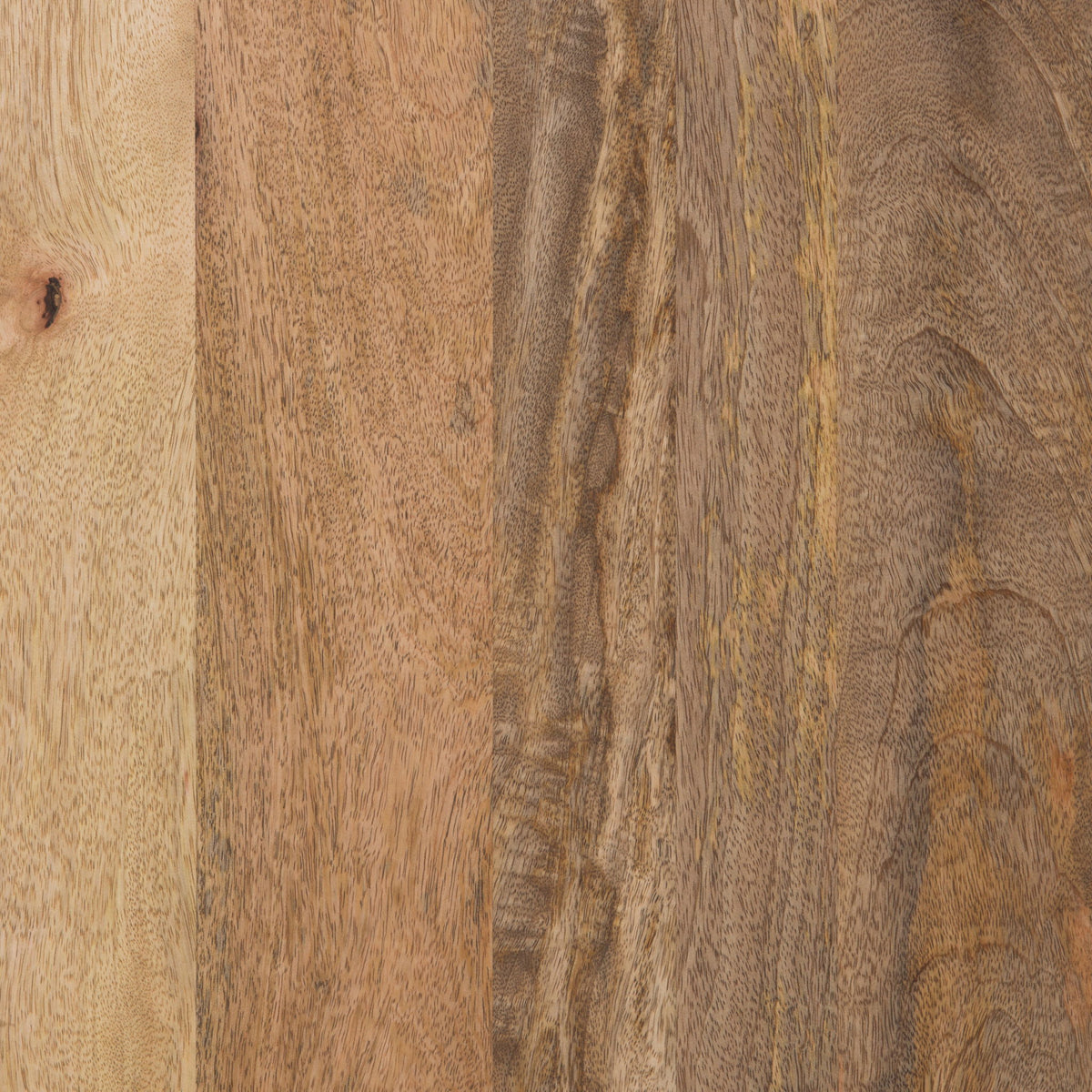 Close-up of light brown wood grain paneling on TV media stand