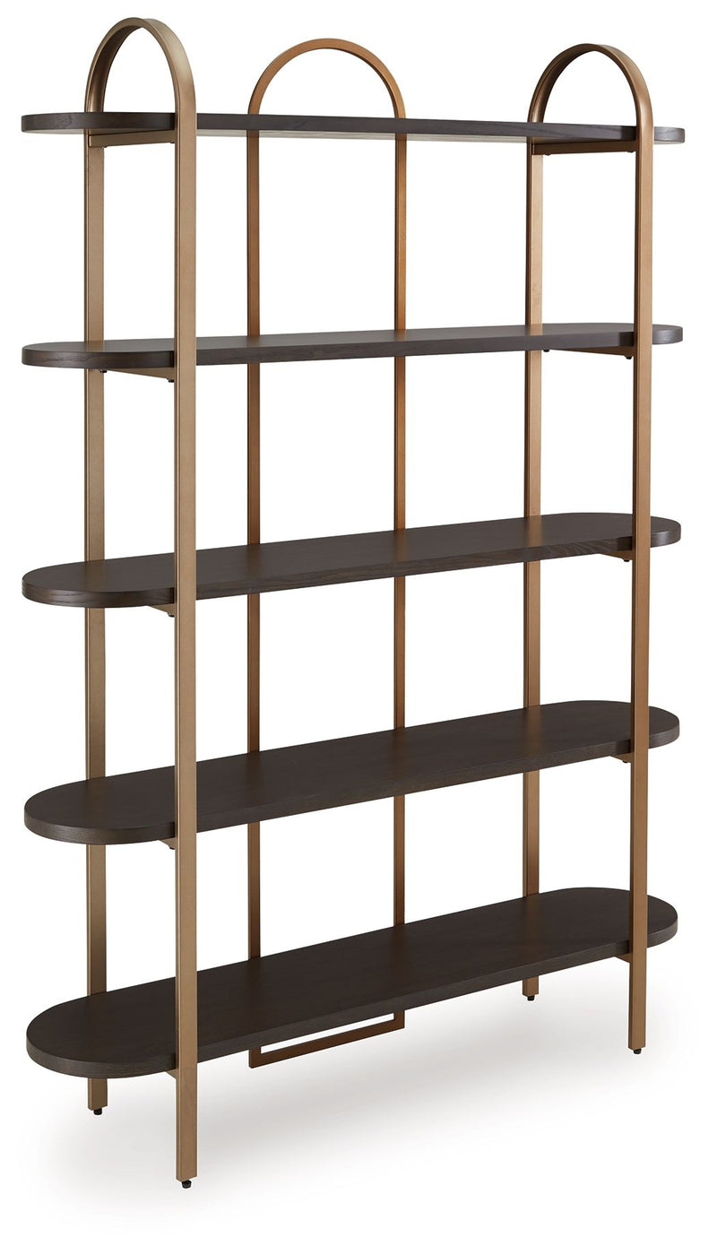 Brentmour - Bookcase - Brown / Gold Finish
