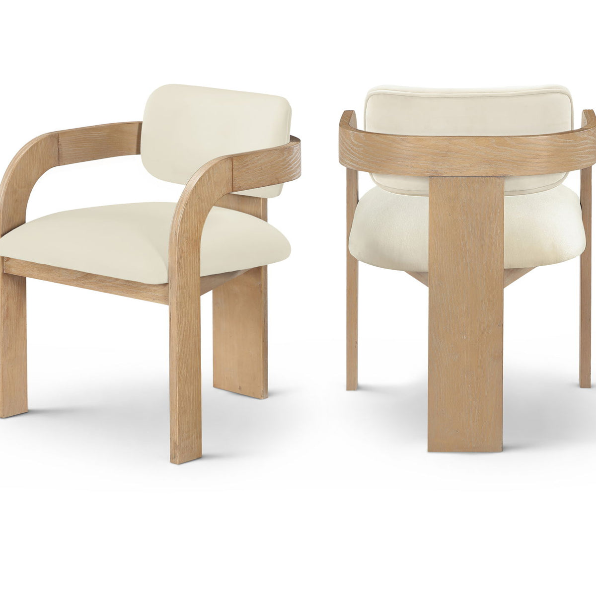 Cedra - Velvet Performance Fabric Upholstered Dining Chair (Set of 2) - Natural Frame