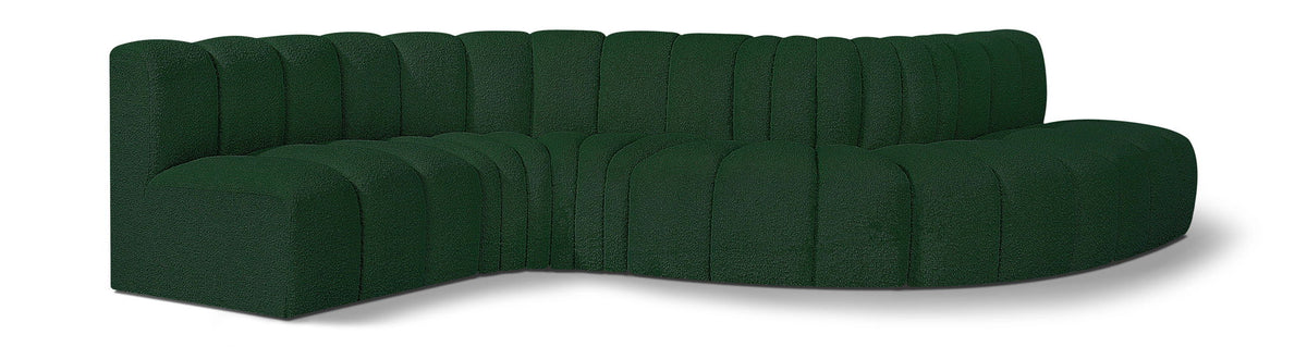 Arc - Boucle Fabric 6 Piece Curved Modular Sofa