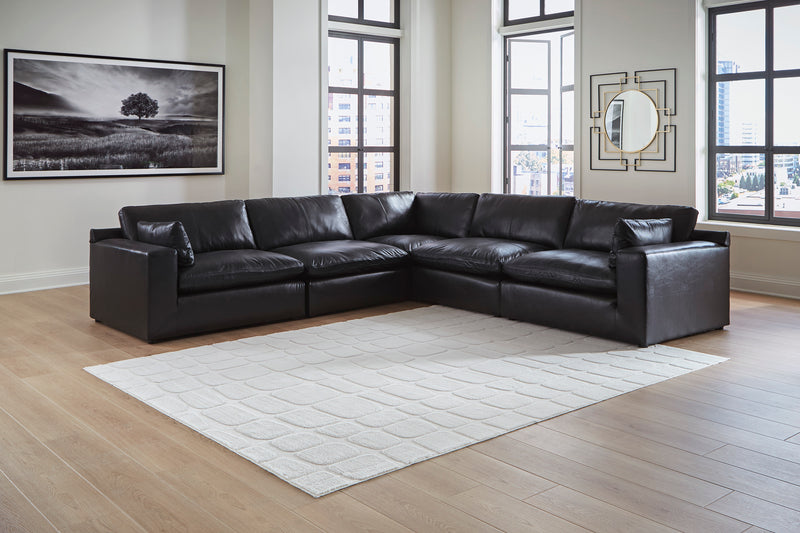 Ashley Furniture Emilia Genuine Leather Cloud Sectional