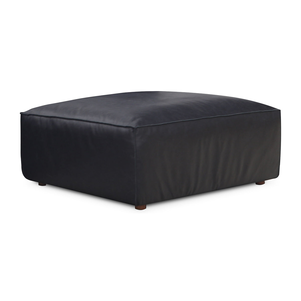 Form - Leather Ottoman - Vantage Black