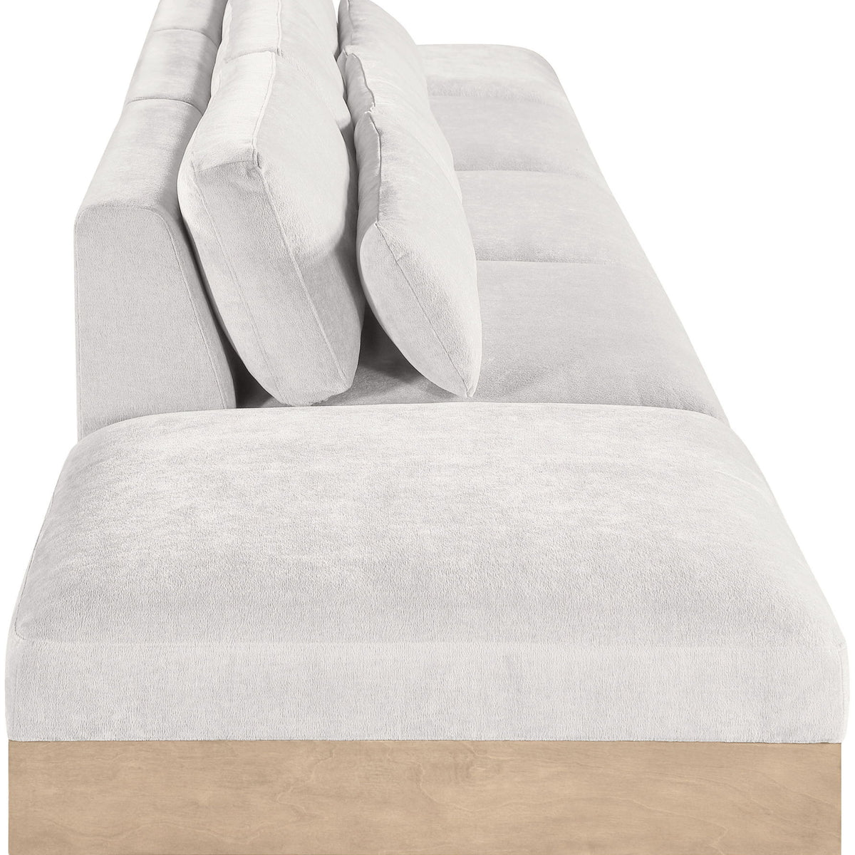 Turin - Chenille Fabric Upholstered Modular Sectional - White