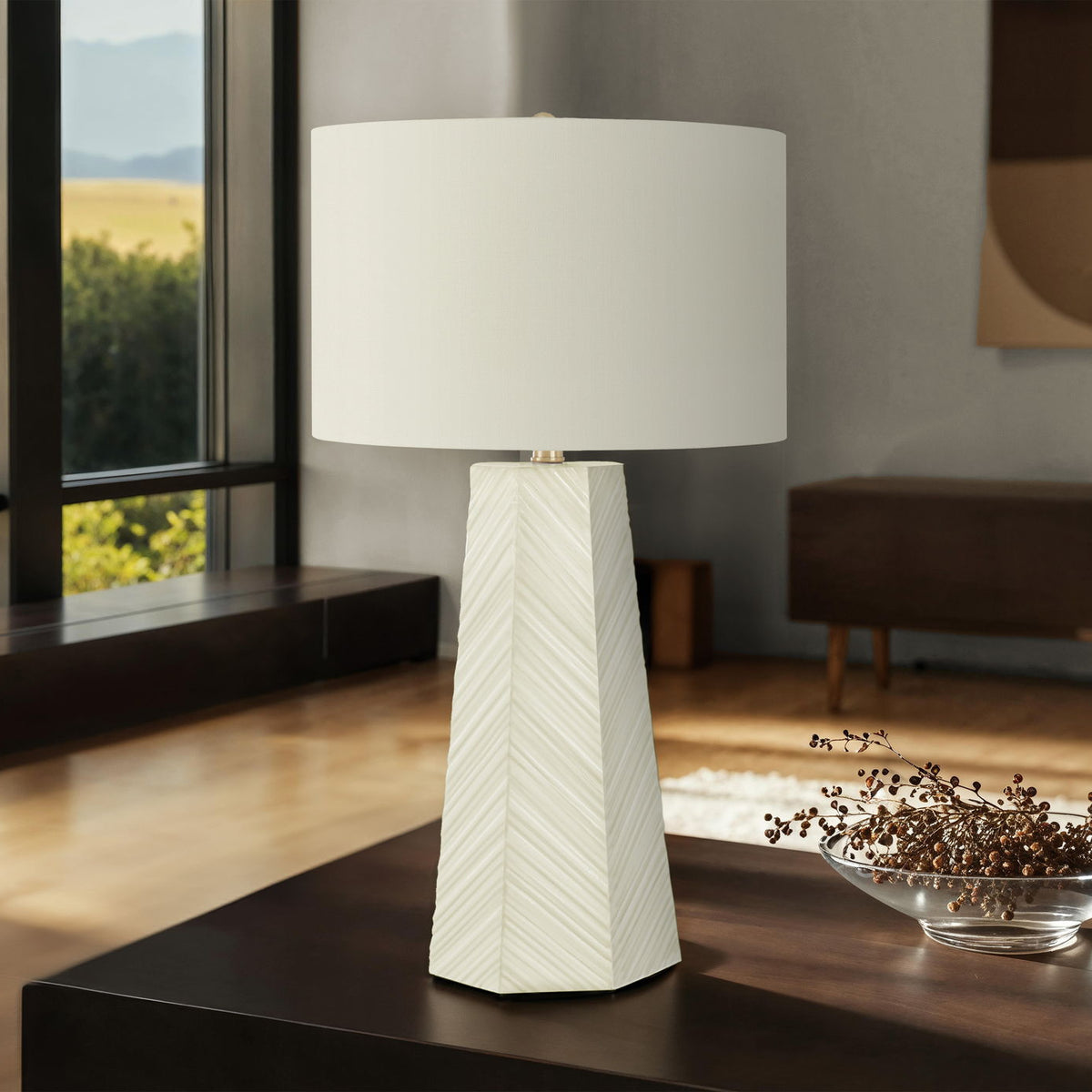 Lighting, Table Lamp, Ceramic, Contemporary - White