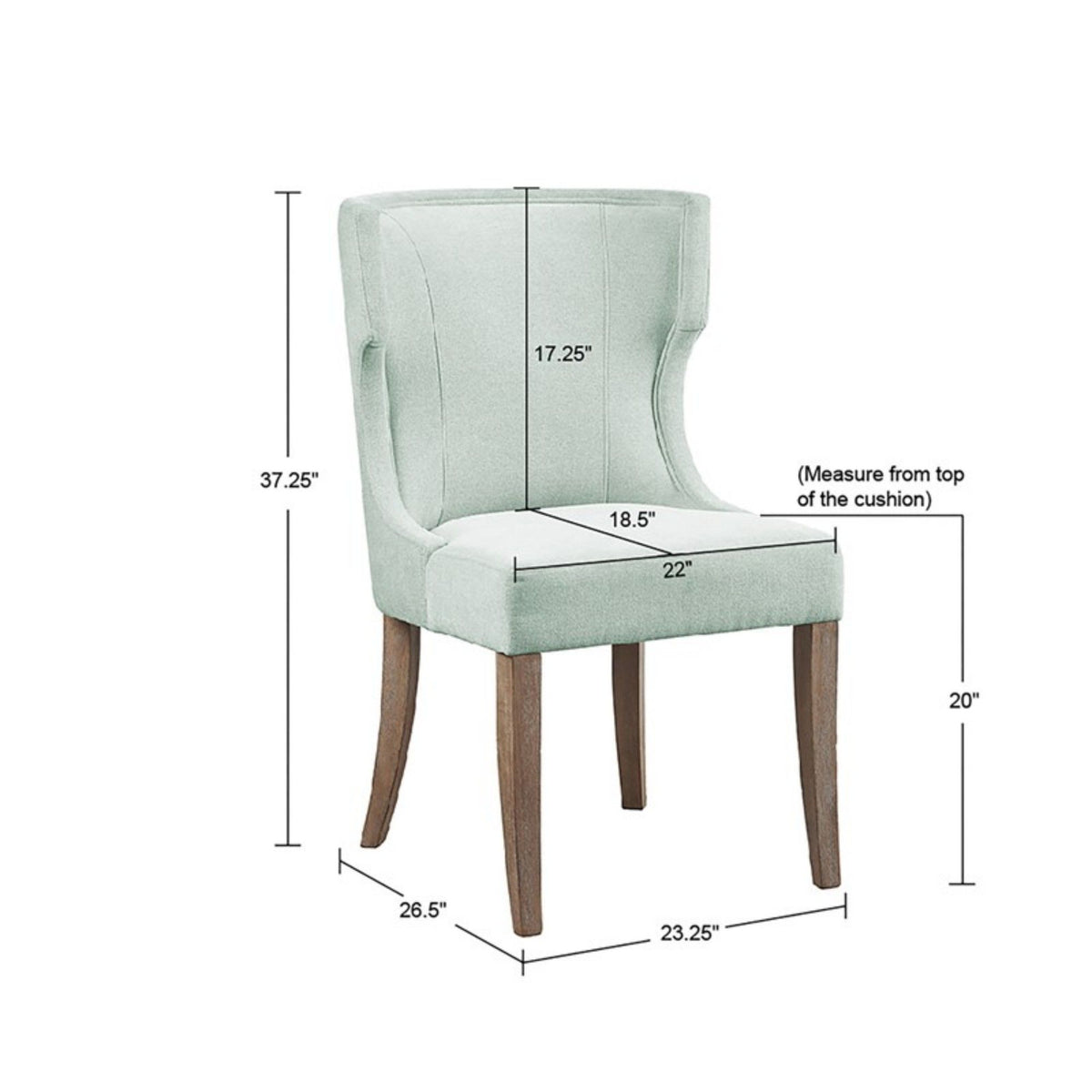 Carson - Wingback Dining Chair - Light Sage Green