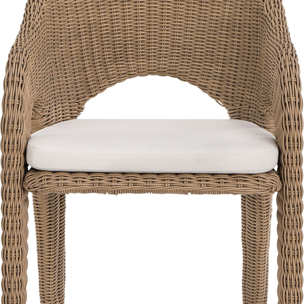 Seacrest - Olefin Water Resistant Fabric And Wicker Outdoor Patio Dining Chair