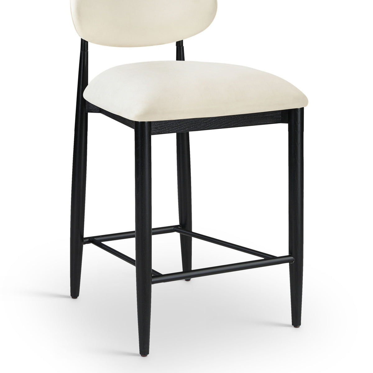 Riccio - Faux Leather Stool - Black Frame