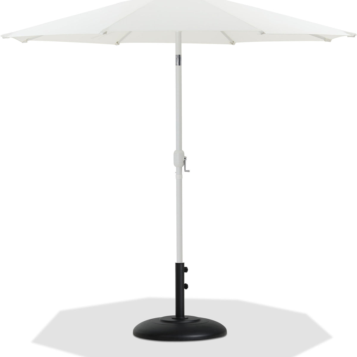 Fiji - Aluminum Patio Umbrella With Round Black And White Base