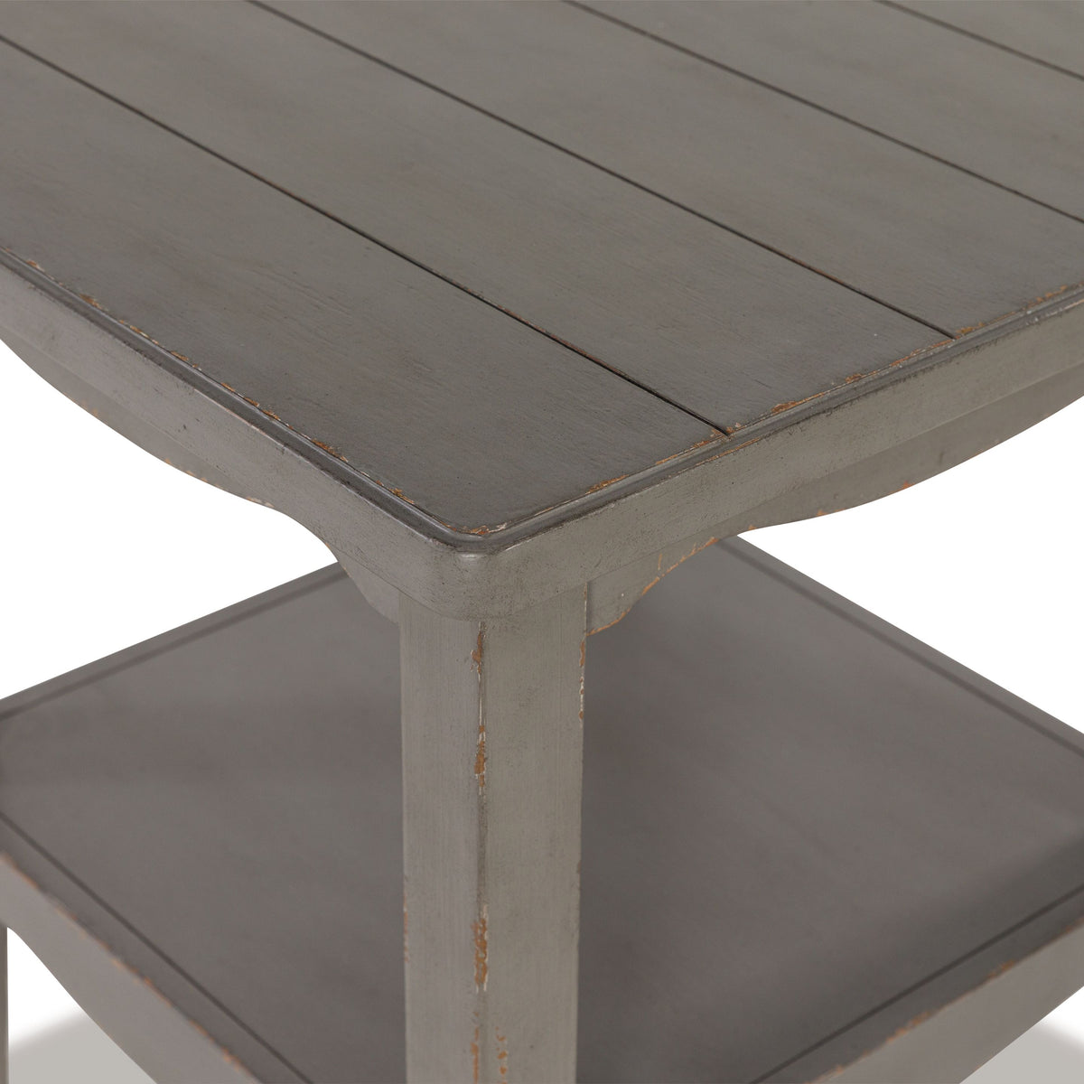 Charina - Square End Table - Antique Gray