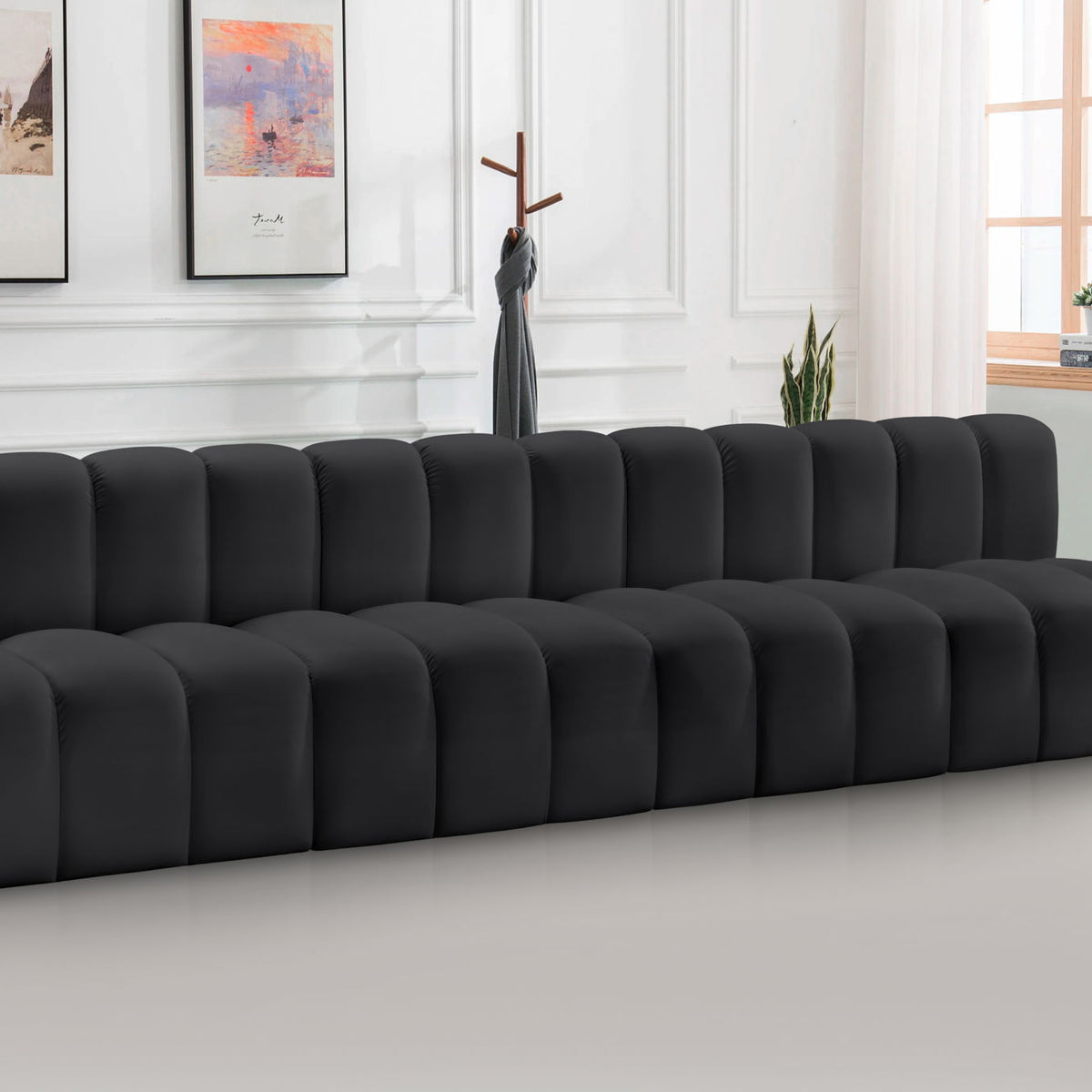 Arc - Faux Leather 4 Seats Modular Sofa