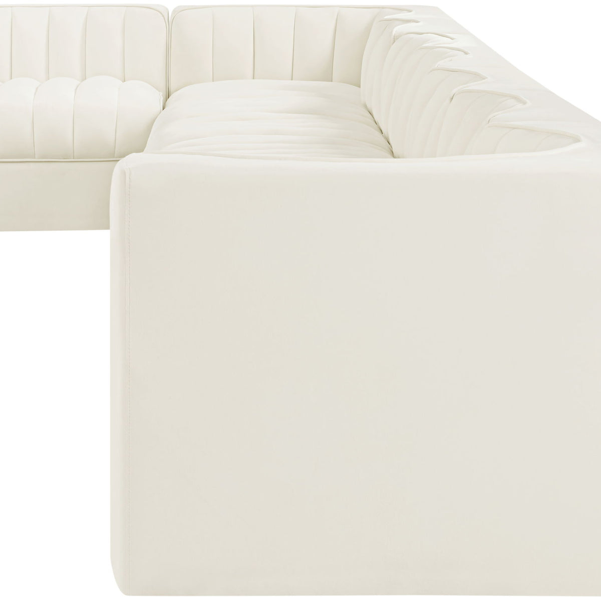 Rummi - Velvet Performance Fabric Upholstered 8 Piece Modular Sectional, L-Shaped (Right)