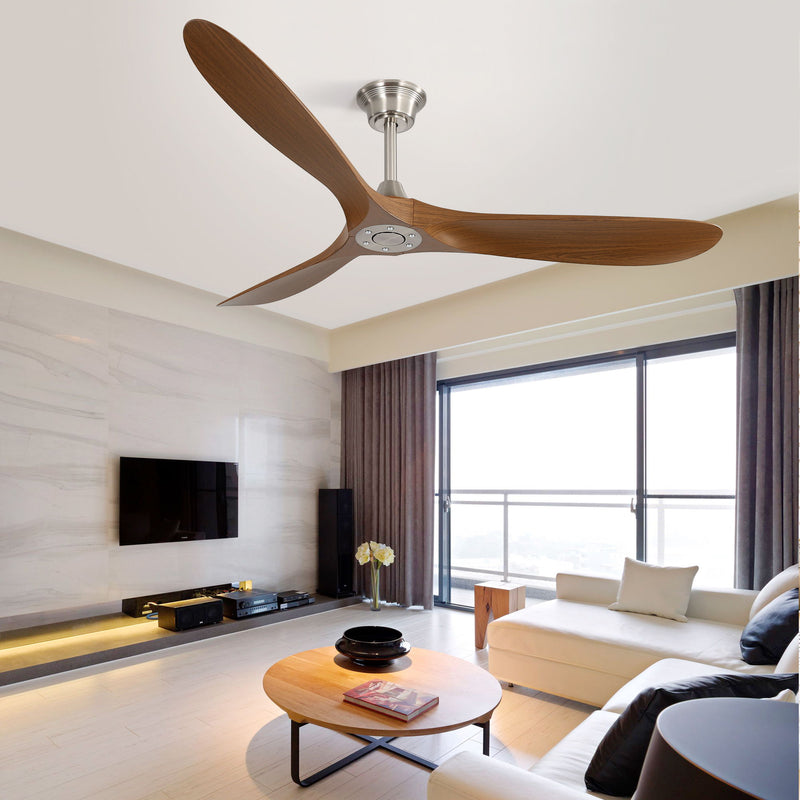 60" Outdoor Ceiling Fan Without Light With Smart App Control - Brushed Nickel