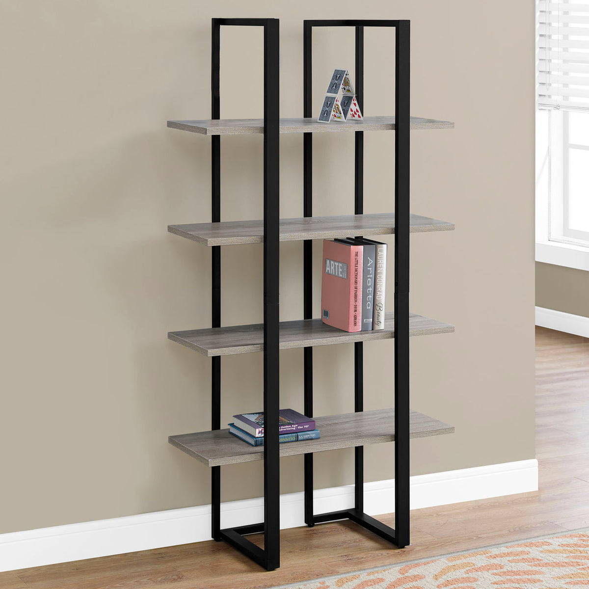 Bookshelf, Bookcase, Etagere, 4 Tier, Office, Contemporary & Modern