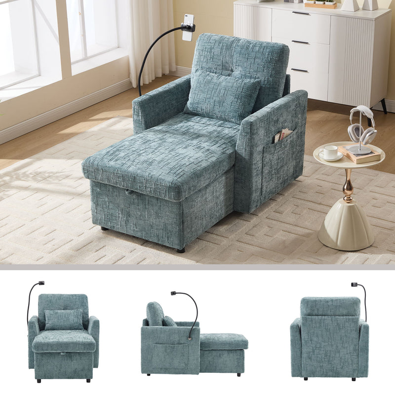 Multifunctional Recliner Sofa With Storage And Phone Bracket
