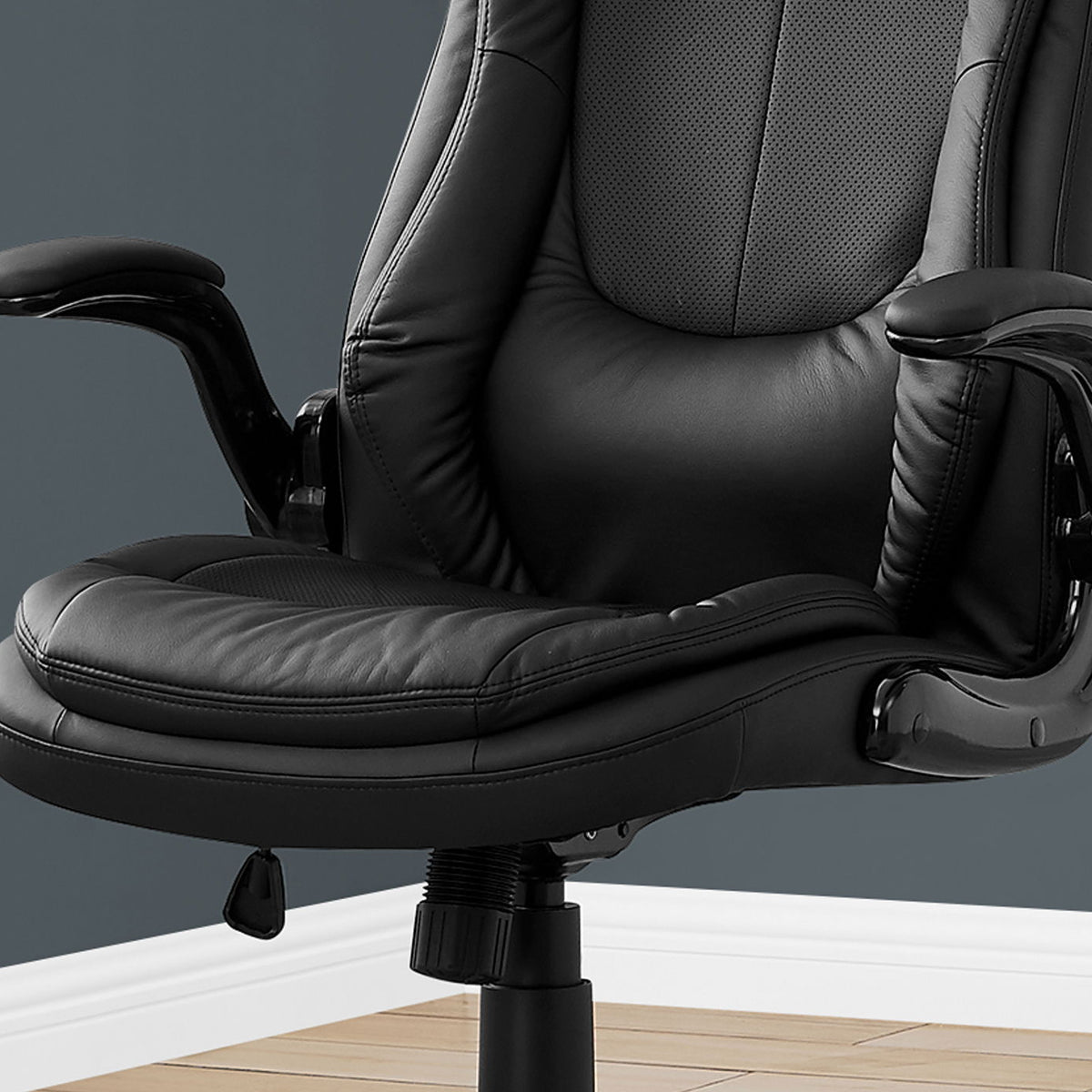 Office Chair, Adjustable Height, Swivel, Ergonomic, Armrests, Contemporary & Modern - Black