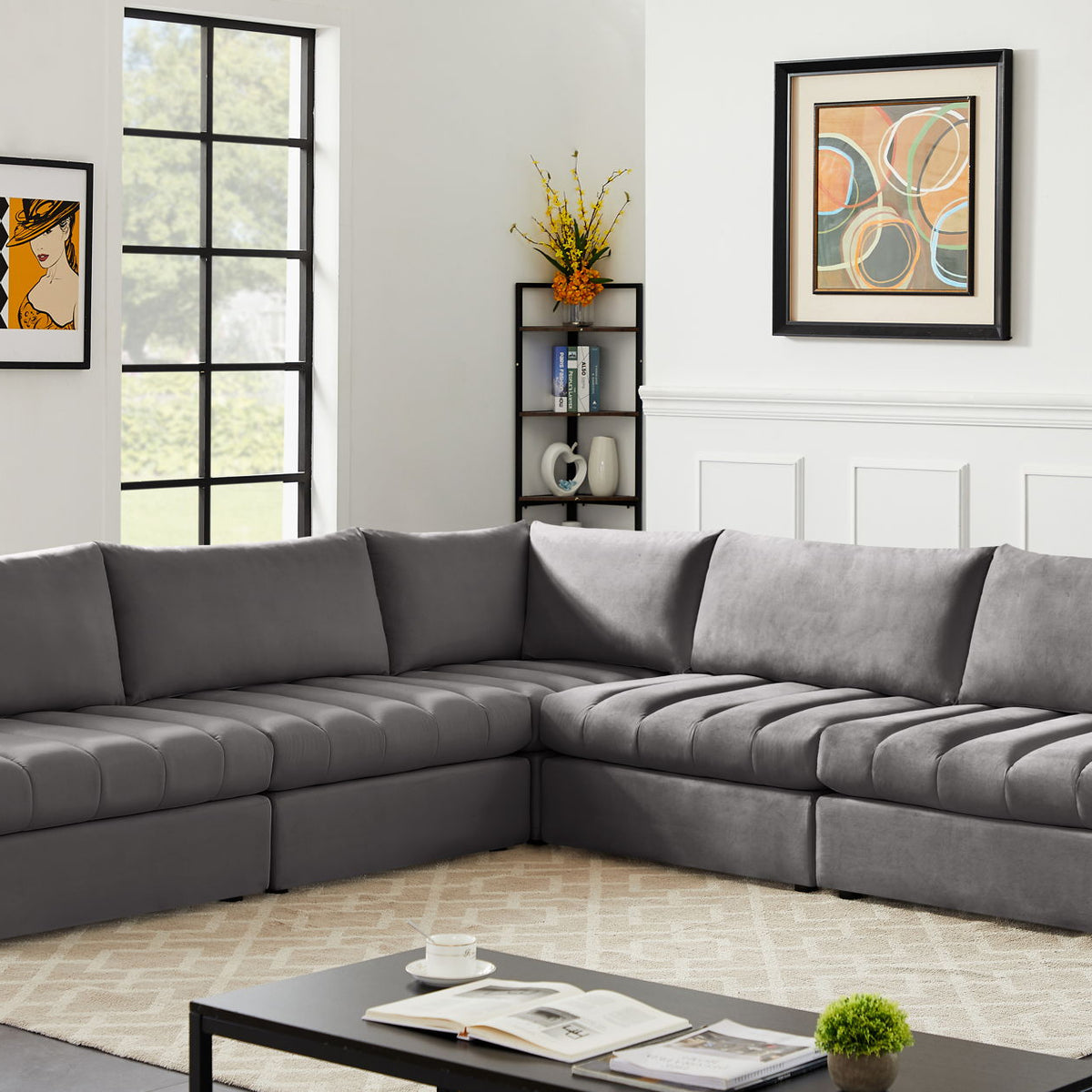 Jacob - Modular Corner Armless Sectional 5 Piece