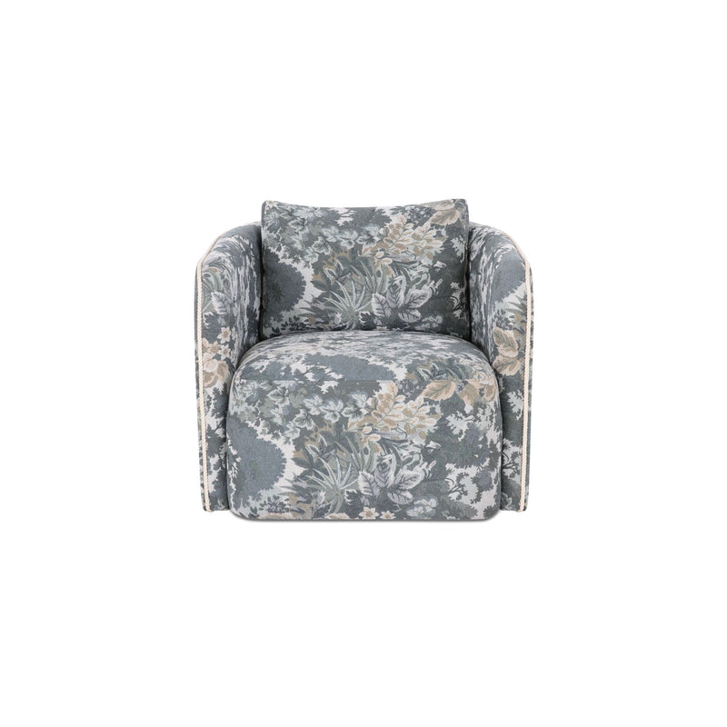 Cecil - Accent Chair Tapestry - Blue / Gray