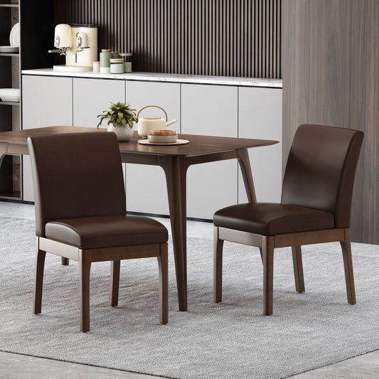 Modern Dining Chair With Upholstery - Dark Brown