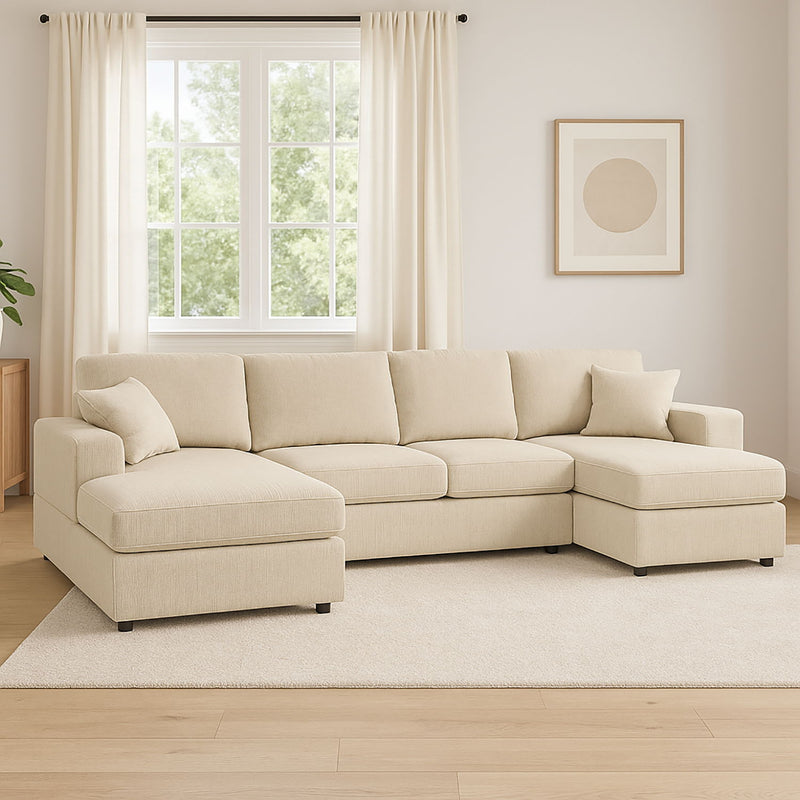 3 Piece Double Chaise Sectional Sofa