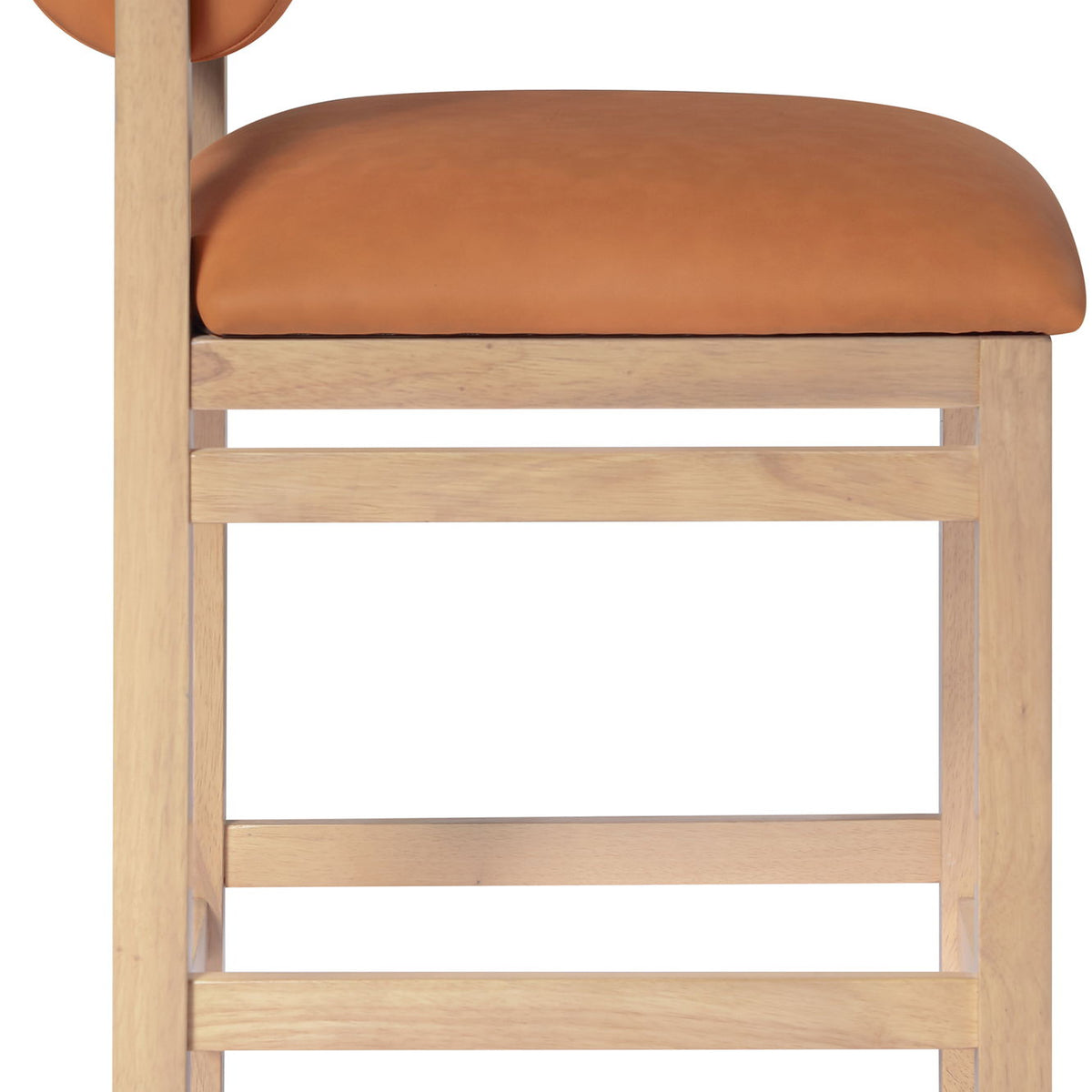 Roundhill - Faux Leather Counter Stool - Natural Frame