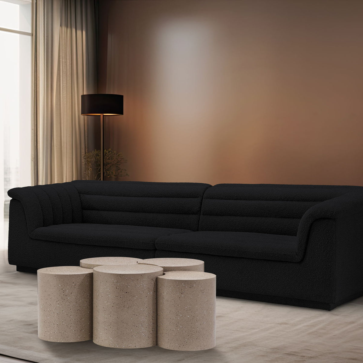 Dimple - 20" 5 Piece Modular Coffee Table - Terazzo Finish