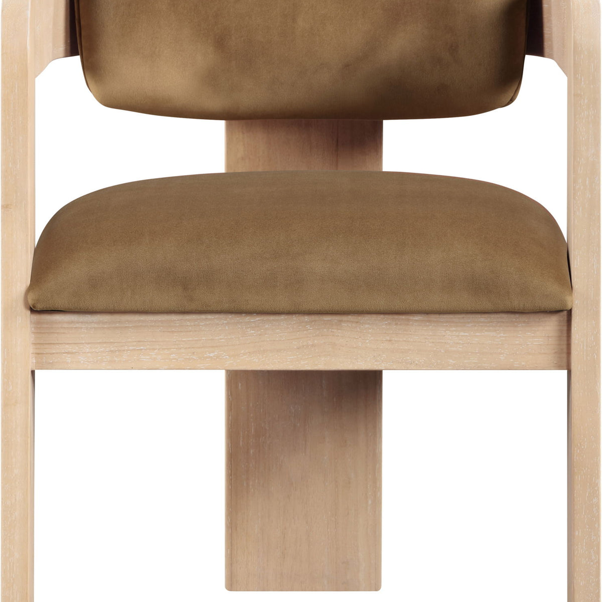 Sacha - Velvet Dining Chair With Natural Base (Set of 2) - Saddle