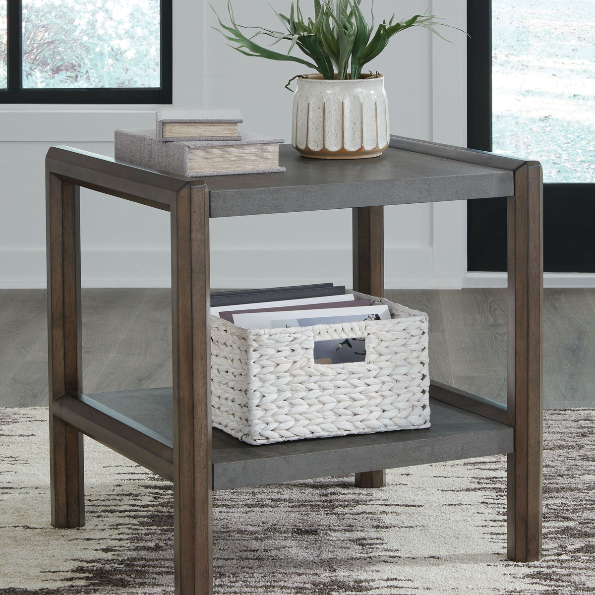 Kallenny - Brown / Gray - Rectangular End Table