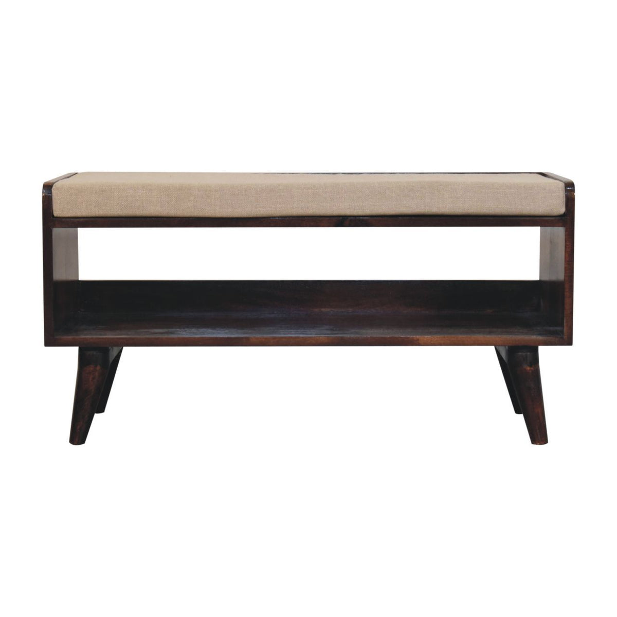 Solid Wood Bench With Upholstered Sea