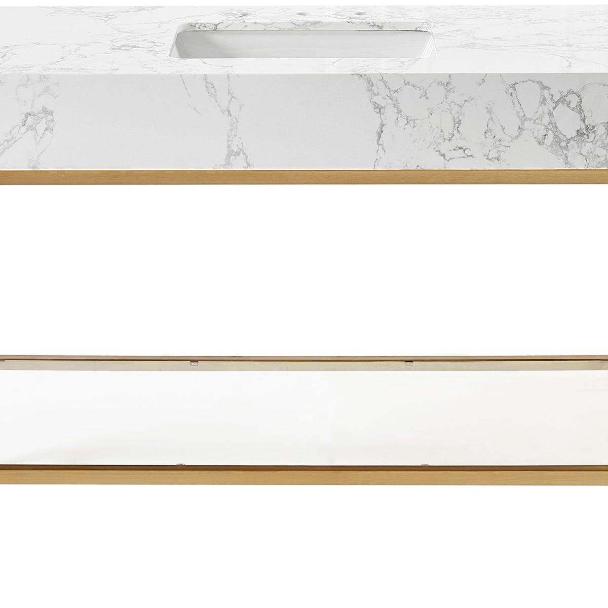 Marmo - Engineered Marble Bathroom Vanity With Gold Base