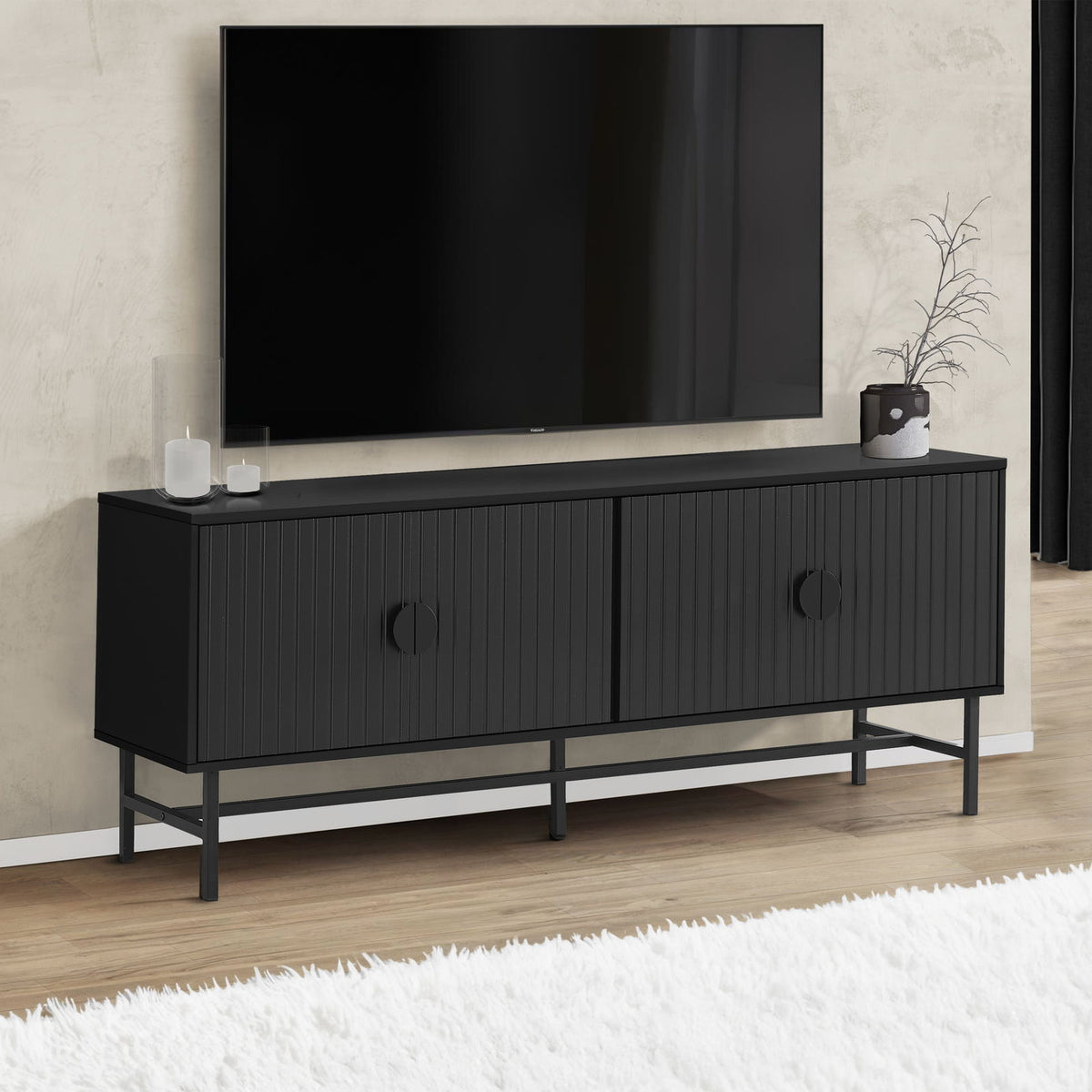 TV Stand, Console, Media Entertainment Center, Storage Cabinet, And Contemporary & Modern