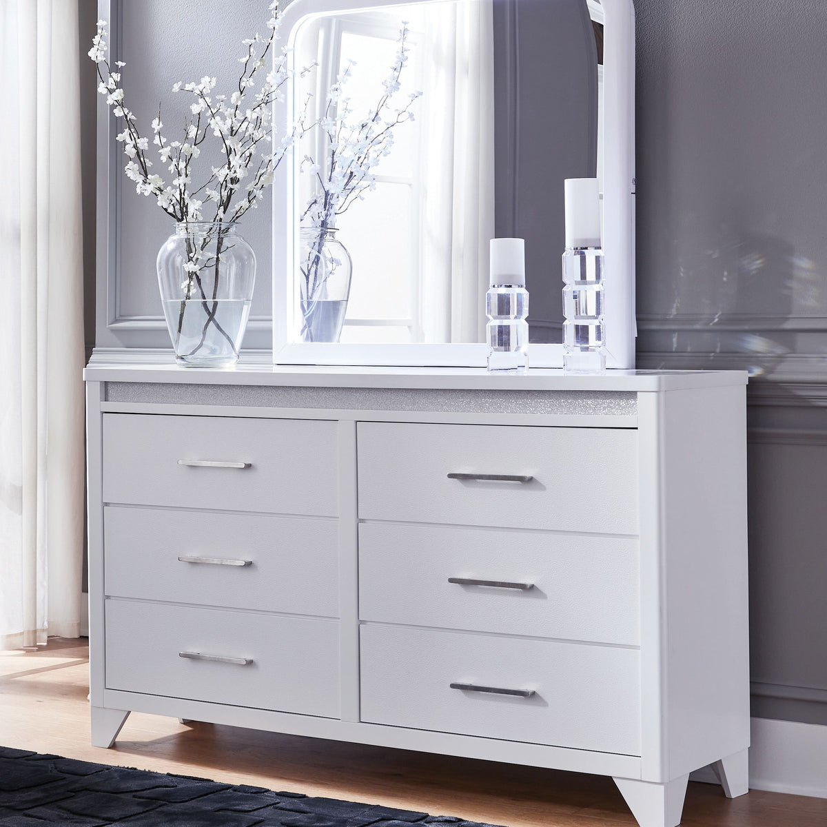 Jarlee - White - Dresser And Mirror